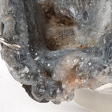 Importante anello della collezione “Paesaggi lunari “ in calcedonio cristallizzato con montatura in argento rodiato