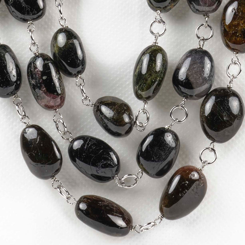 Black Tourmaline necklace with crystallized chalcedony insert
