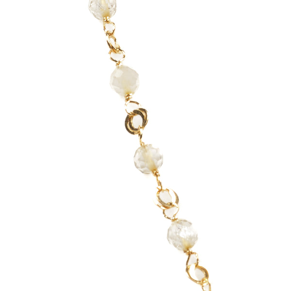 Rutilated quartz and gold-plated silver necklace