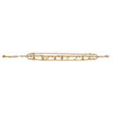 Multi-strand bracelet in rutilated quartz and gold-plated silver