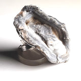 Important ring from the "Lunar Landscapes " collection made of crystallized chalcedony with rhodium-plated silver setting